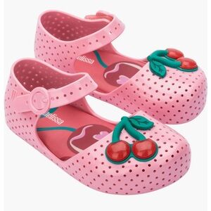 Mini Melissa Furadinha Mary Jane Cherry Jelly Flat Sandal Toddler Girl Size 10